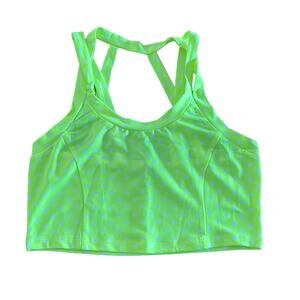 She + Hem M Neon Polka Dot Knit Crop Top